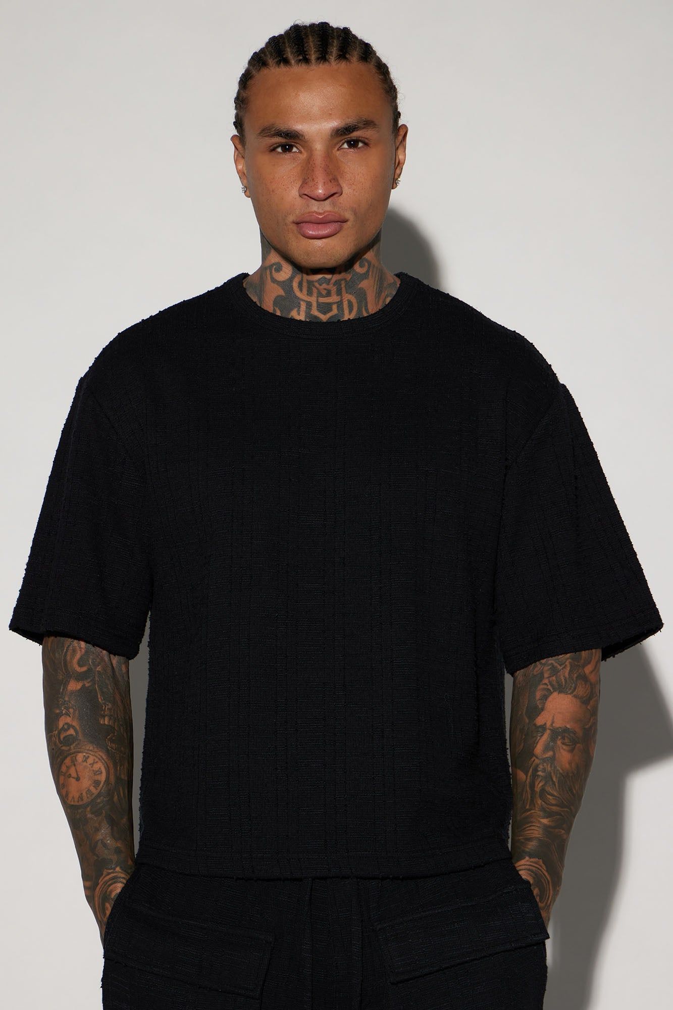 Jordan Textured Short Sleeve Tee - Black sold by Fashion Nova