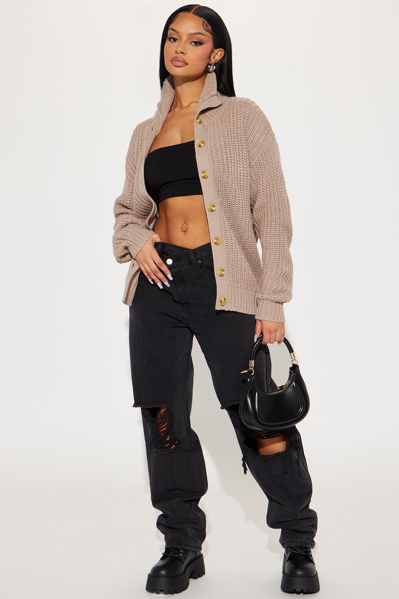 Rian Cardigan Sweater - Oatmeal sold by Fashion Nova product image thumbnail 2