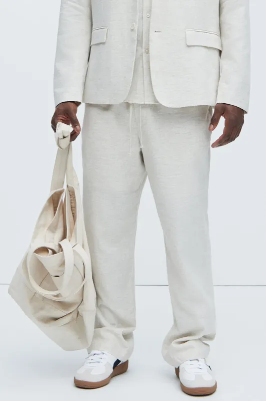 Bahamas Linen Pants - Oatmeal sold by Fashion Nova