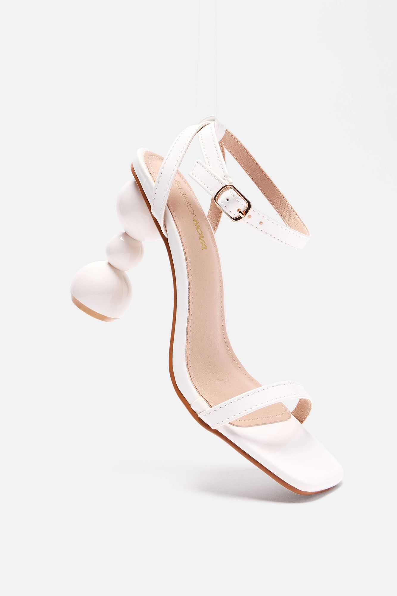Feeling Fun Heeled Sandals - White sold by Fashion Nova
