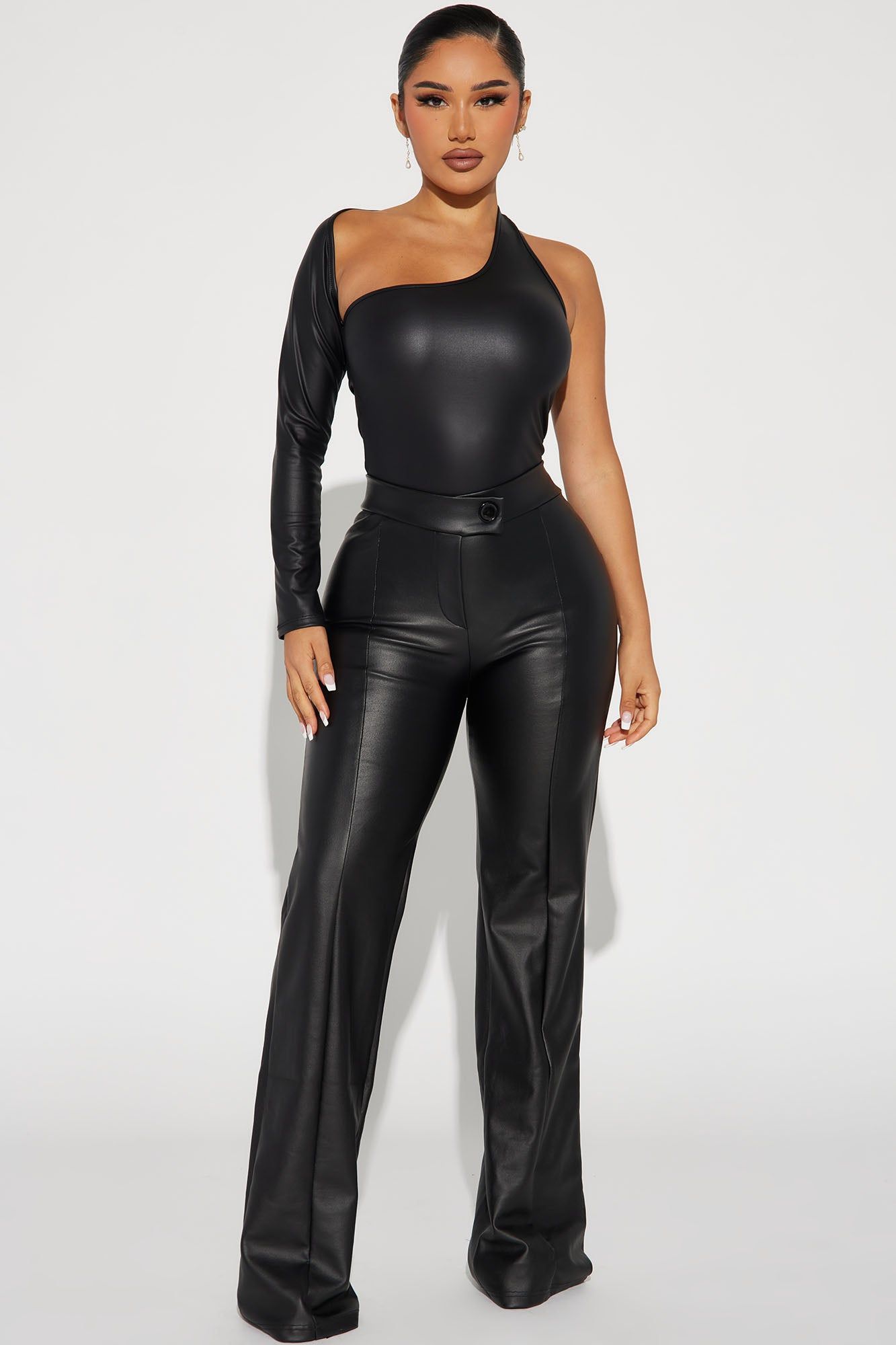 Call It Even Faux Leather Dress Pants - Black sold by Fashion Nova