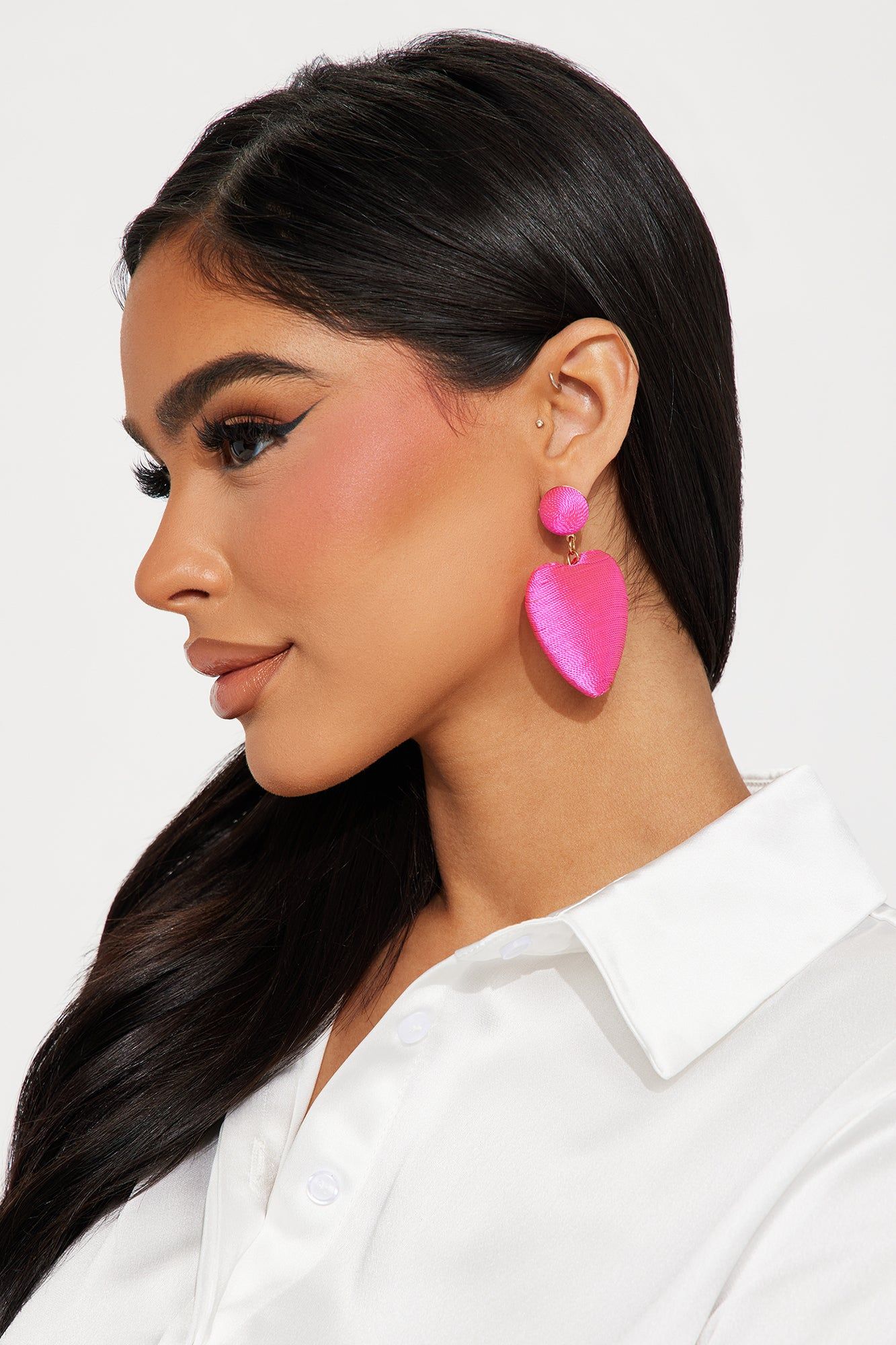 Puffer Heart Earrings - Pink sold by Fashion Nova product image thumbnail 2