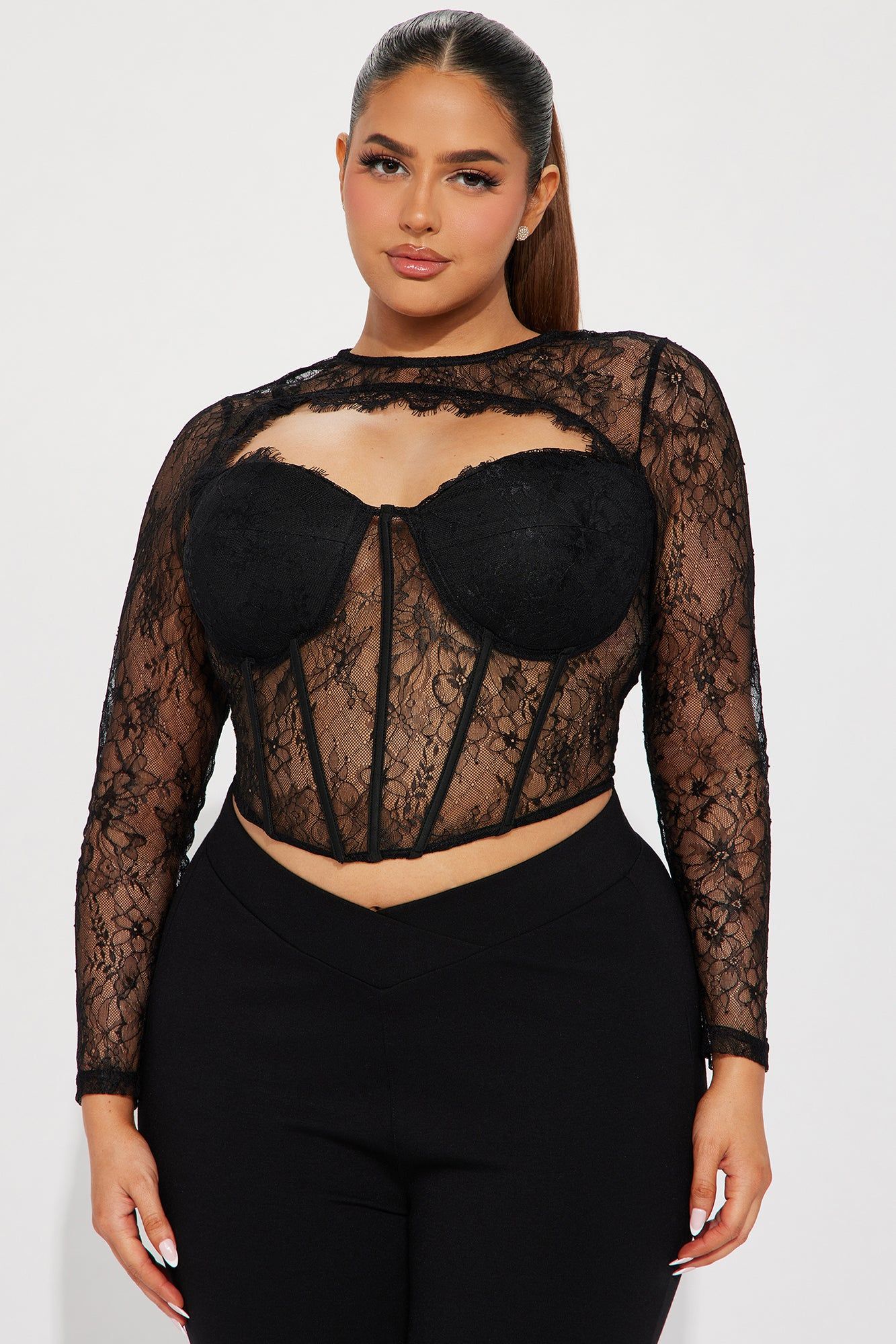 Lingering Feelings Lace Corset Top - Black sold by Fashion Nova product image thumbnail 4