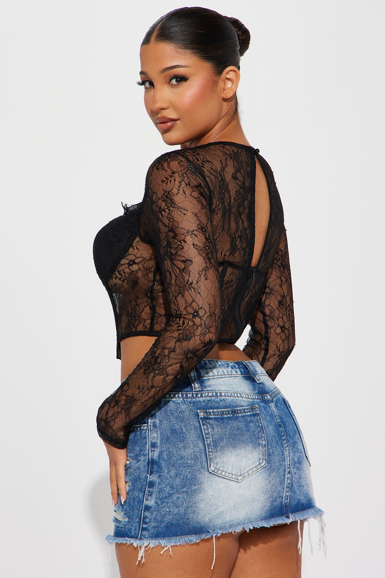 Lingering Feelings Lace Corset Top - Black sold by Fashion Nova product image thumbnail 3
