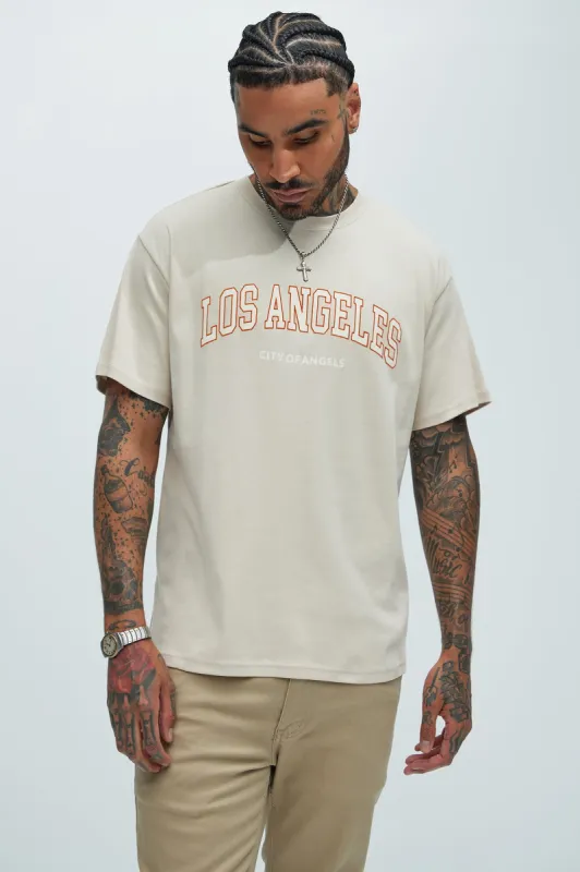 Los Angeles Coordinates Short Sleeve Tee - Sand sold by Fashion Nova