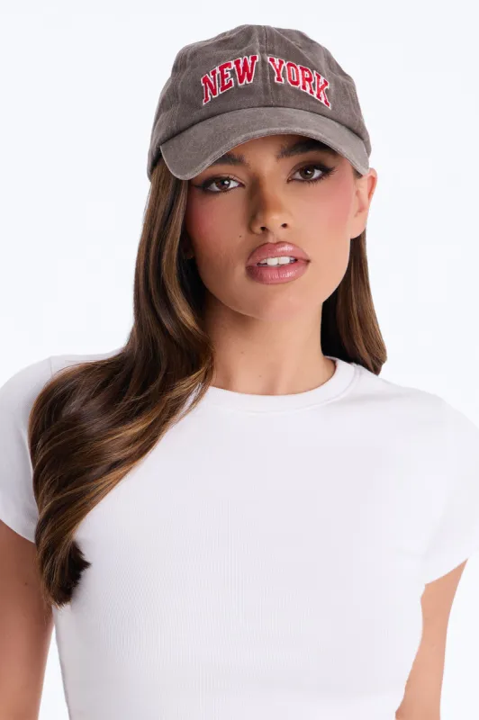 NY State Of Mind Baseball Hat - Grey made by Fashion Nova