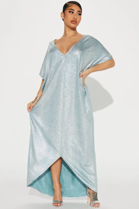 Mermaid Dreams Kaftan Maxi Dress - Aqua sold by Fashion Nova