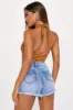 Ride It Faux Suede Halter Top - Brown sold by Fashion Nova