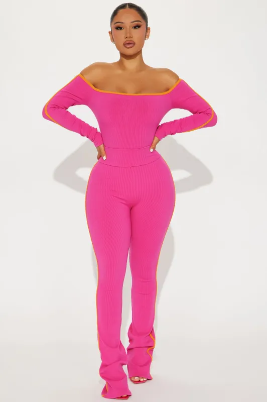 Ralene Snatched Pant - Fuchsia/combo sold by Fashion Nova