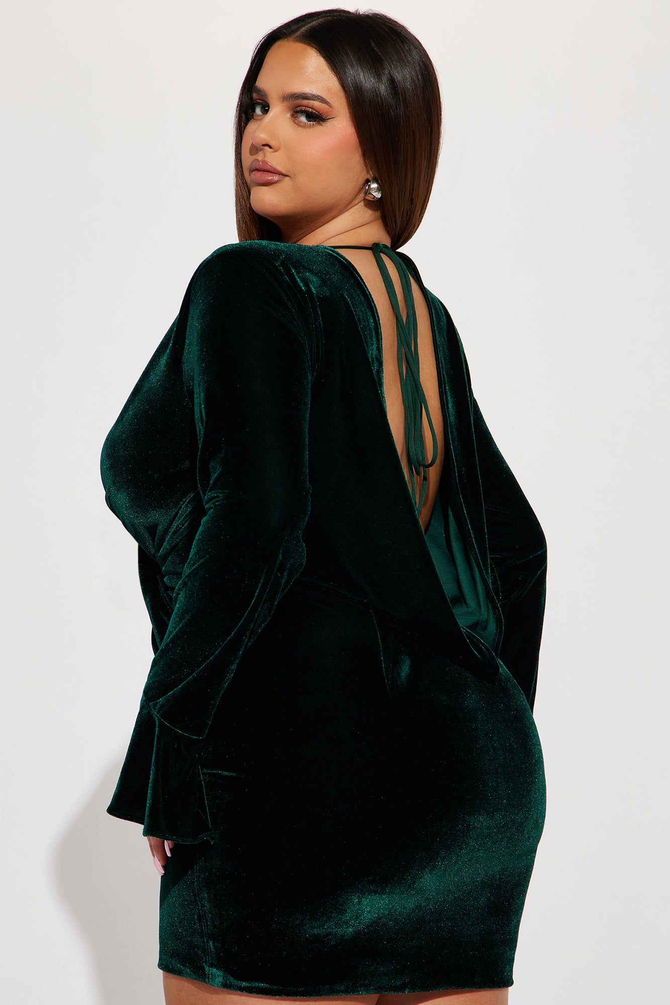 Clarrissa Velvet Mini Dress - Hunter sold by Fashion Nova product image thumbnail 3