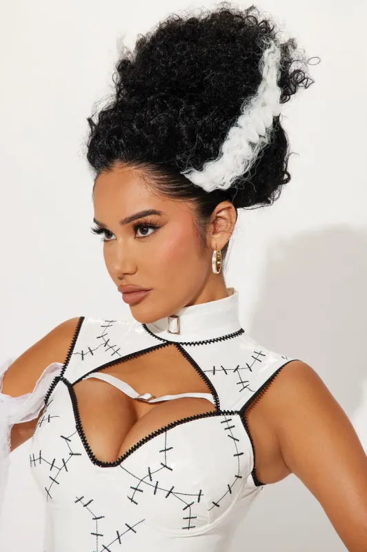 Lab Made Bride Costume Wig - Black/White sold by Fashion Nova
