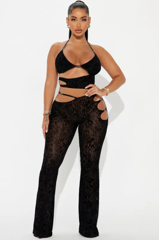 Forever Young Mesh Pant Set - Black sold by Fashion Nova