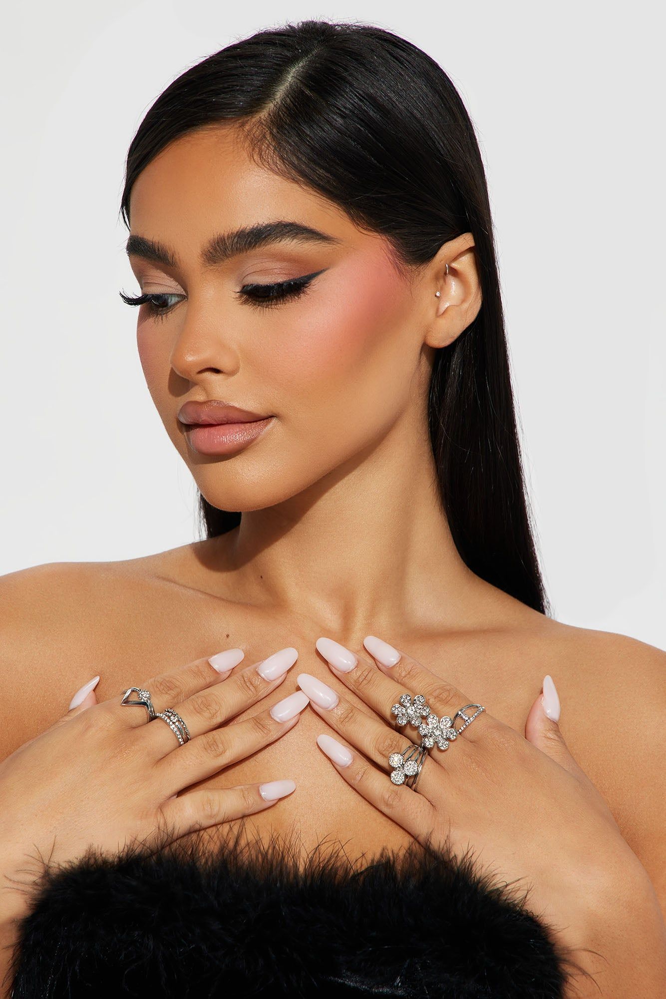 Stunning Flower 9 Piece Ring Set - Silver sold by Fashion Nova product image thumbnail 2