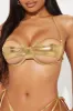 Flights To Miami Metallic 2 Piece Bikini - Gold sold by Fashion Nova