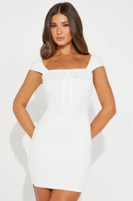 Lilian Pointelle Mini Dress - White sold by Fashion Nova