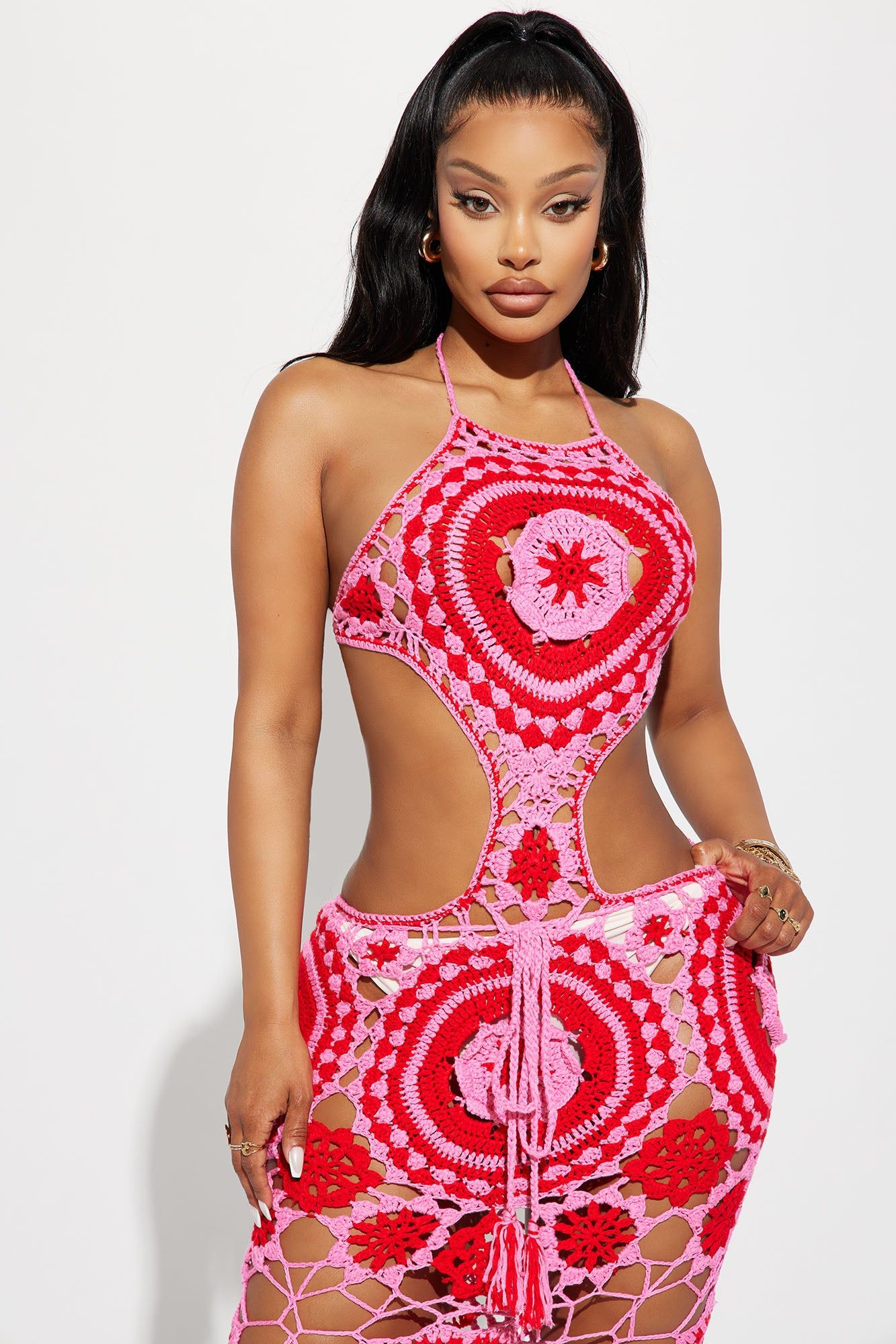Lolita Crochet Maxi Dress - Pink/combo sold by Fashion Nova product image thumbnail 2