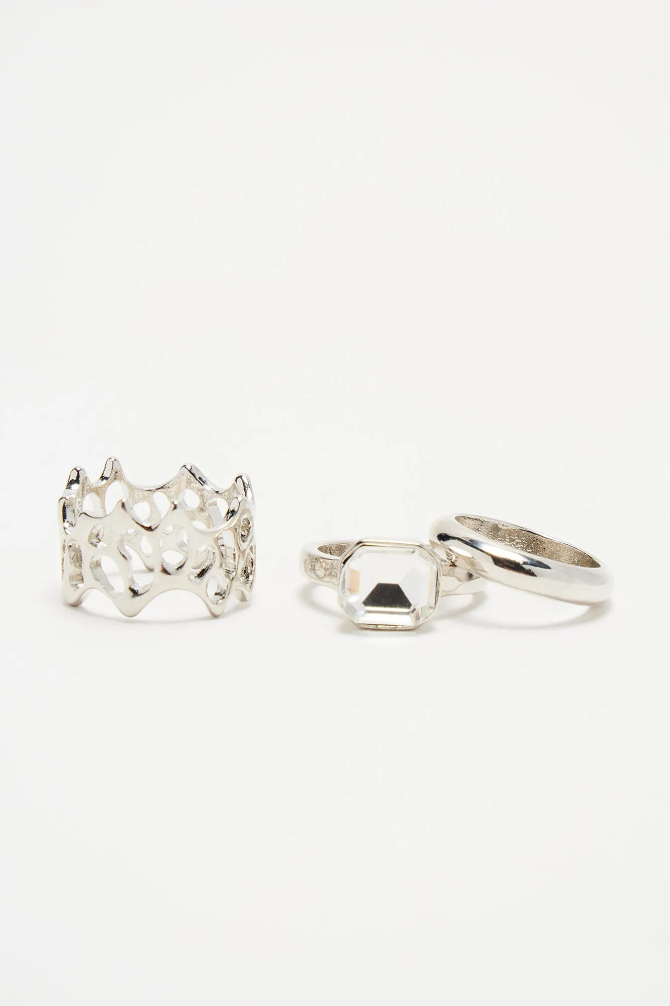 Trend Trio Ring Set - Silver sold by Fashion Nova product image thumbnail 3