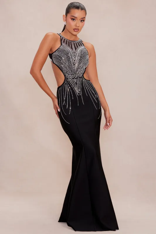 Mel Embellished Bandage Maxi Dress - Black sold by Fashion Nova
