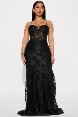 Amara Lace Maxi Dress  - Black sold by Fashion Nova