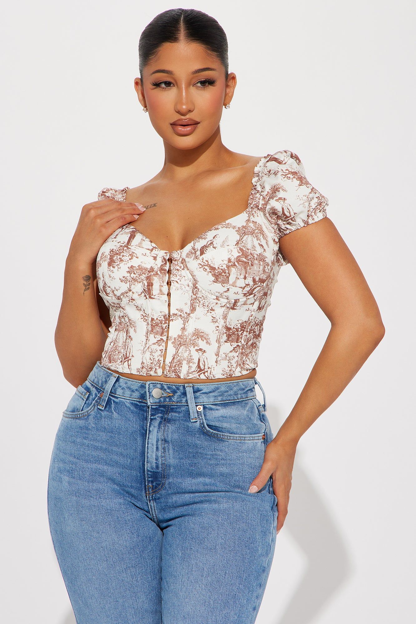 Bristol Corset Top - Ivory/combo sold by Fashion Nova
