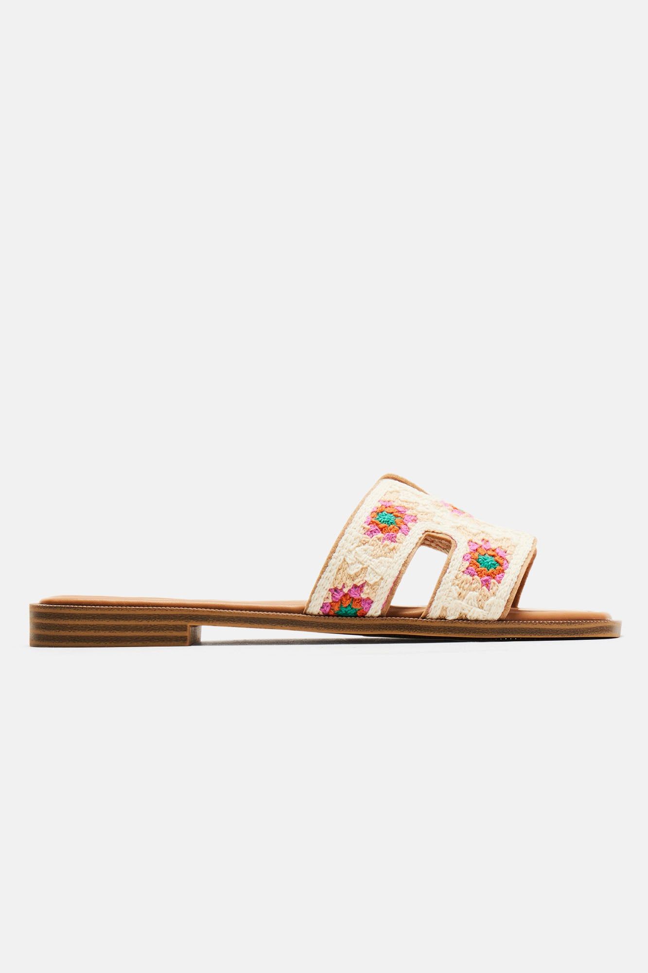 Vacation Is Calling Flat Sandals - Cream/combo sold by Fashion Nova product image thumbnail 4