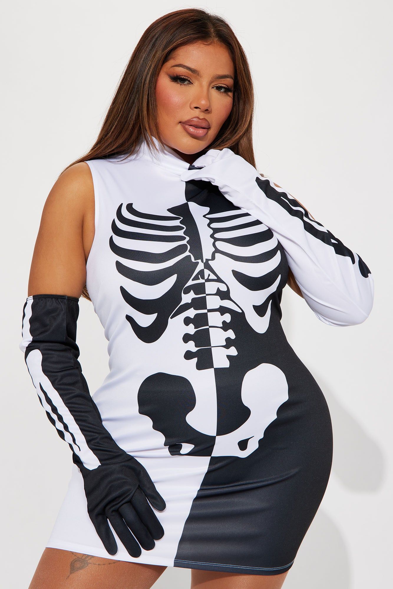 Sassy Skeleton Babe 2 Piece Costume Set - Black/White sold by Fashion Nova product image thumbnail 5