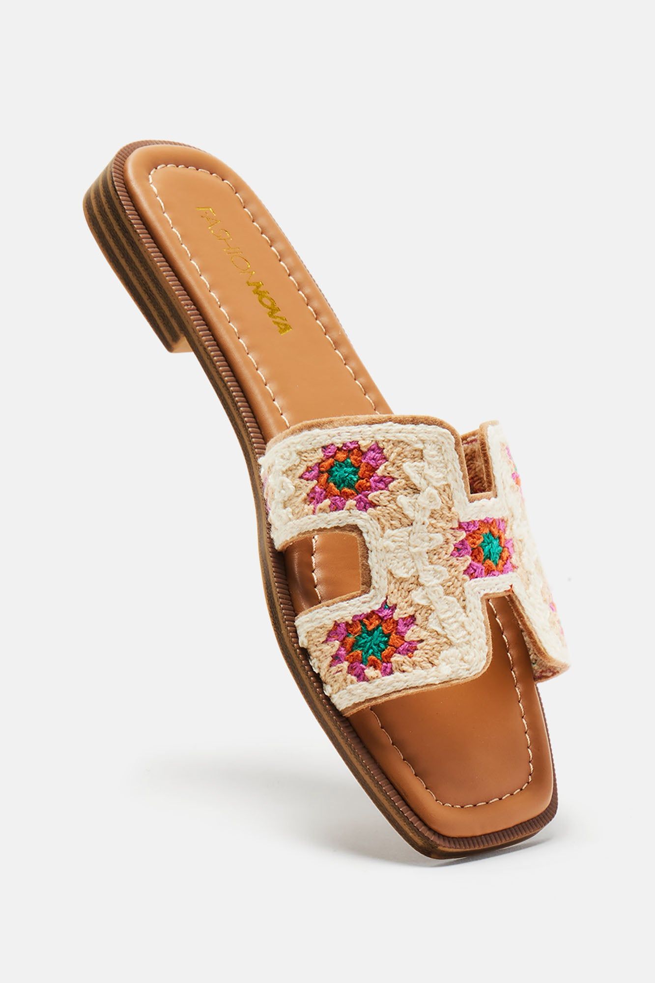 Vacation Is Calling Flat Sandals - Cream/combo sold by Fashion Nova product image thumbnail 3