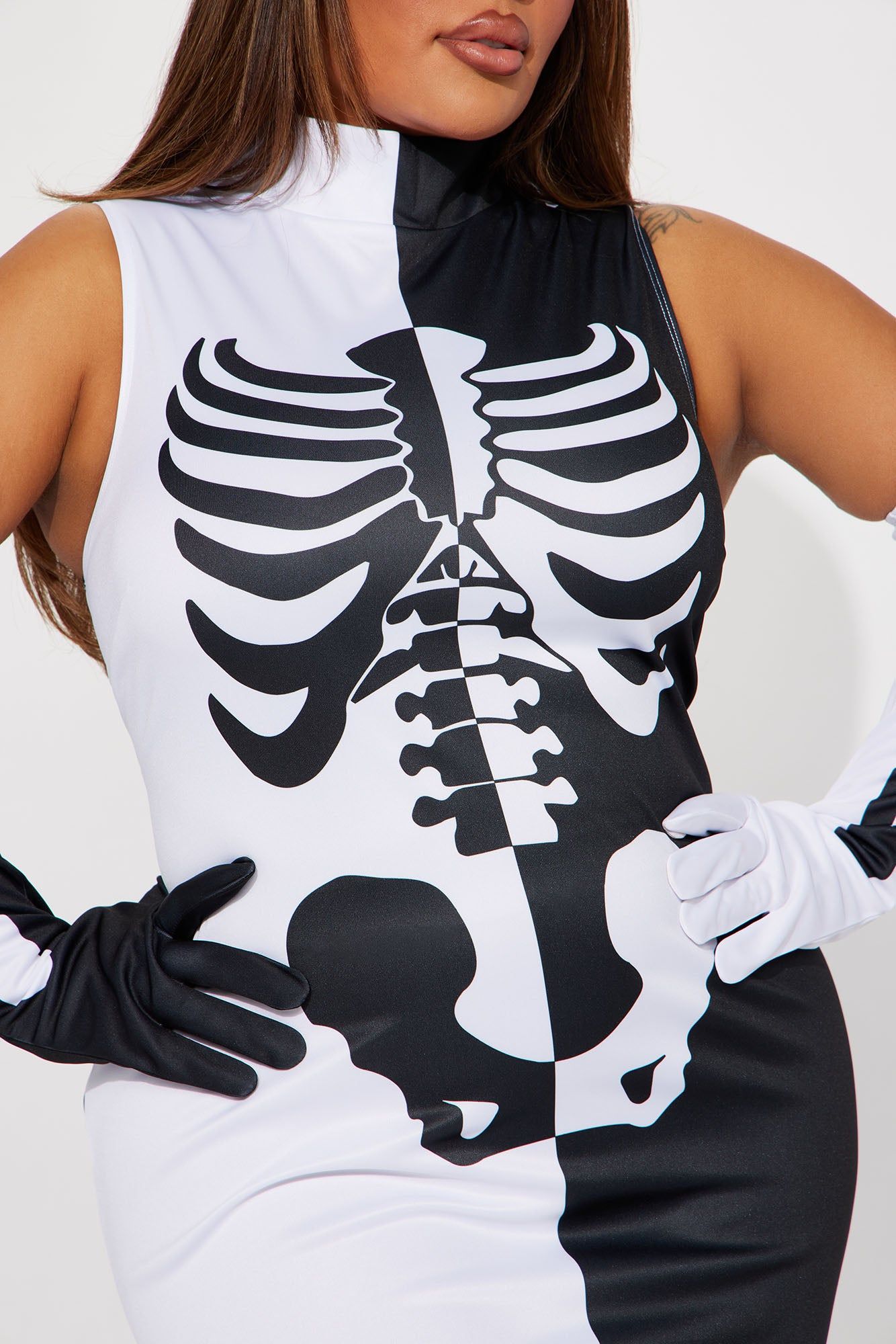 Sassy Skeleton Babe 2 Piece Costume Set - Black/White sold by Fashion Nova product image thumbnail 6