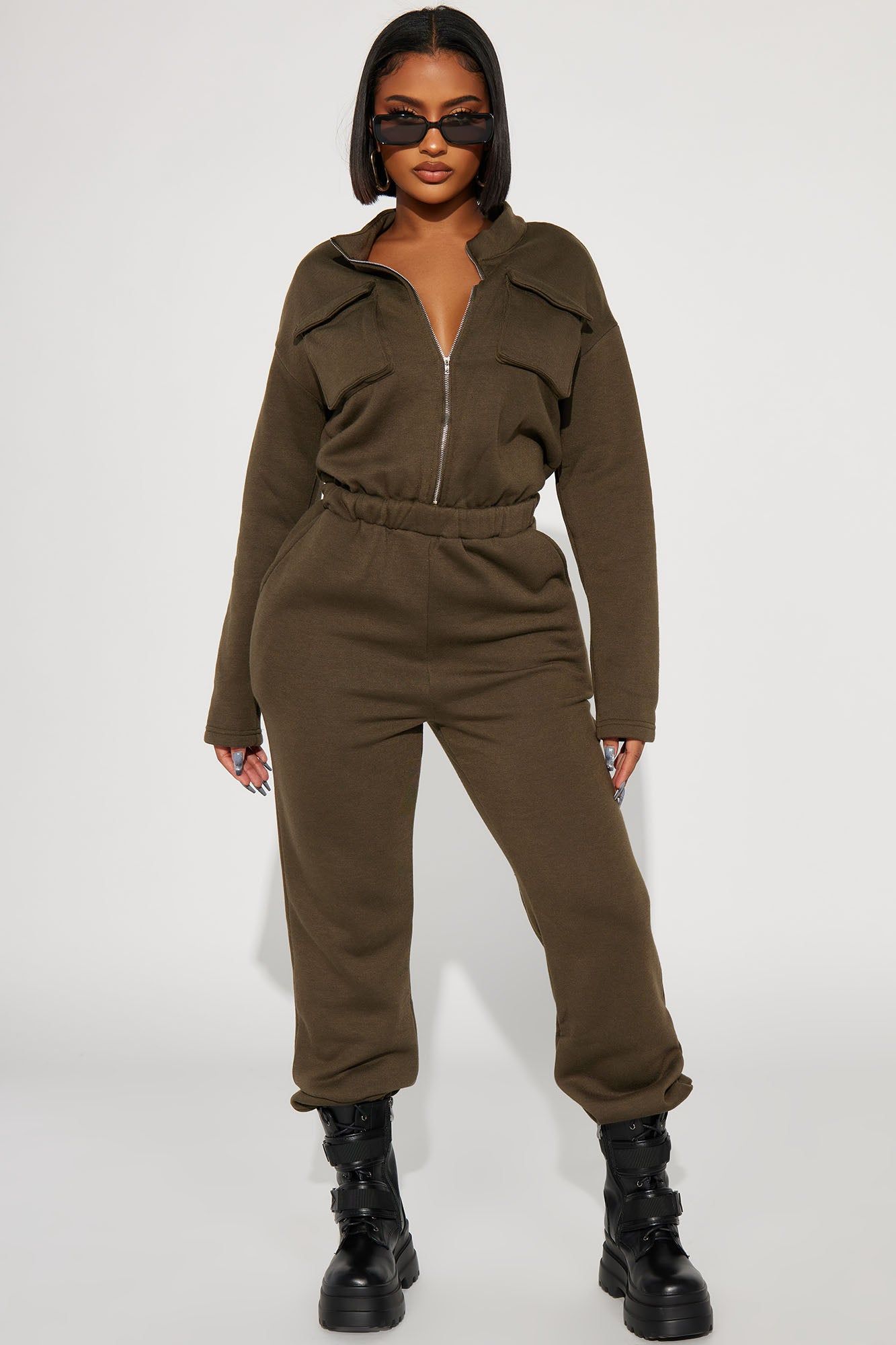 Part Of The Story Jumpsuit - Olive sold by Fashion Nova