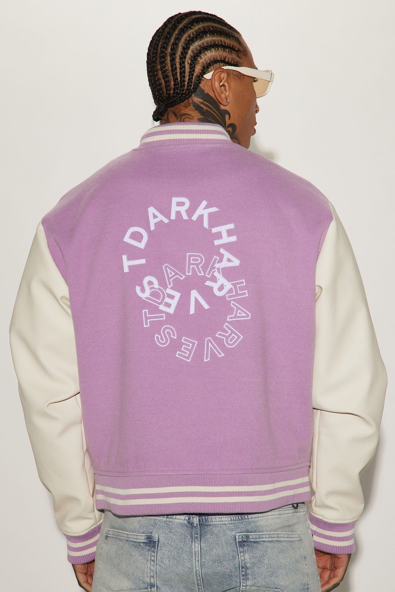 Dark Harvest Varsity Jacket - Lavender sold by Fashion Nova product image thumbnail 4