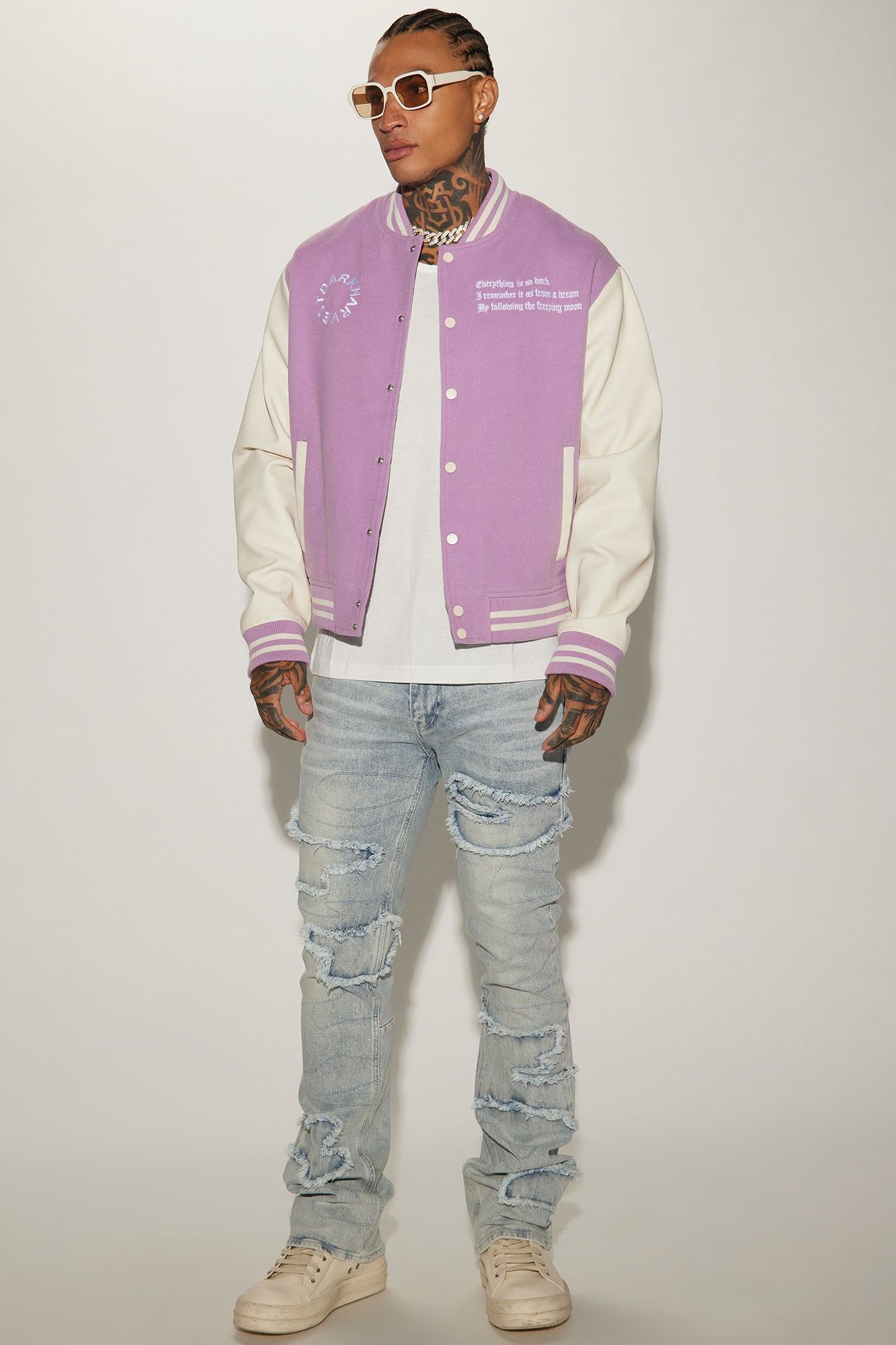 Dark Harvest Varsity Jacket - Lavender sold by Fashion Nova product image thumbnail 2