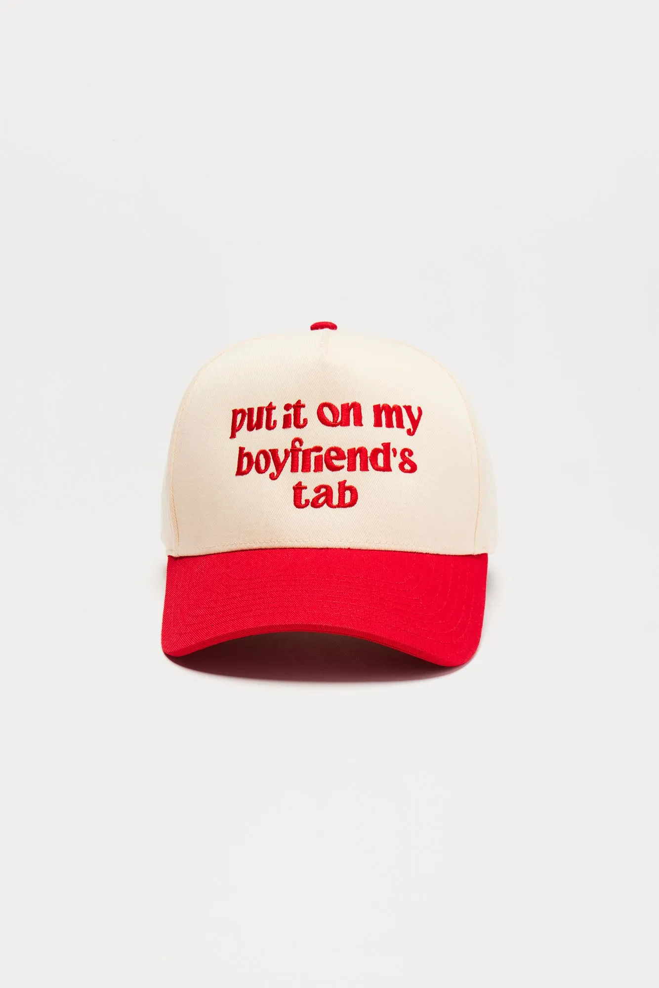 Put It On My Boyfriends Tab Hat - Red/combo sold by Fashion Nova product image thumbnail 3