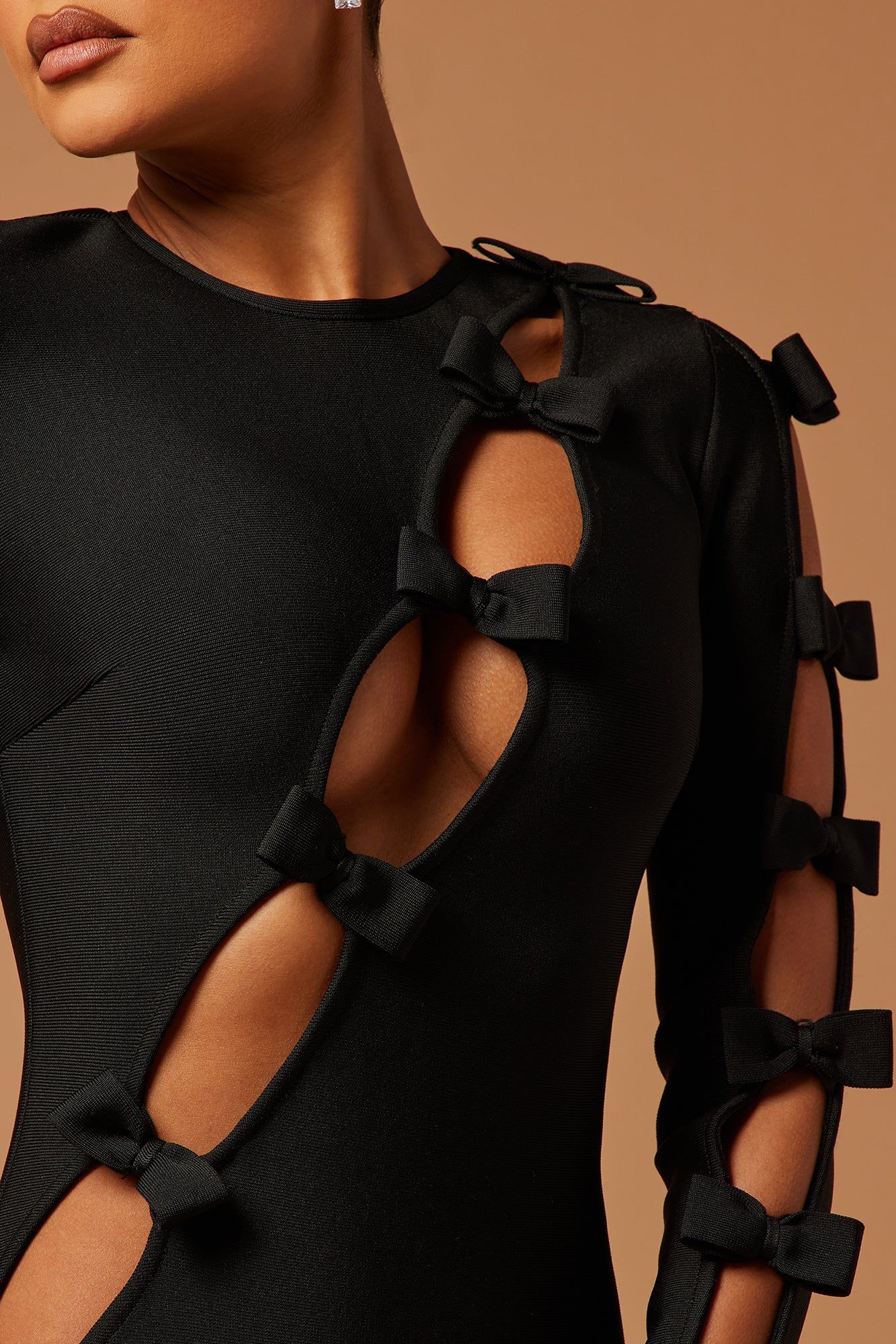 Lucille Bow Bandage Mini Dress - Black sold by Fashion Nova product image thumbnail 3