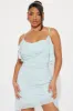 Raven Rhinestone Mesh Mini Dress - Light Blue sold by Fashion Nova