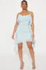 Raven Rhinestone Mesh Mini Dress - Light Blue sold by Fashion Nova