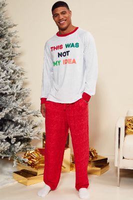 Snuggled Up By The Tree Holiday PJ Set - Red/combo sold by Fashion Nova
