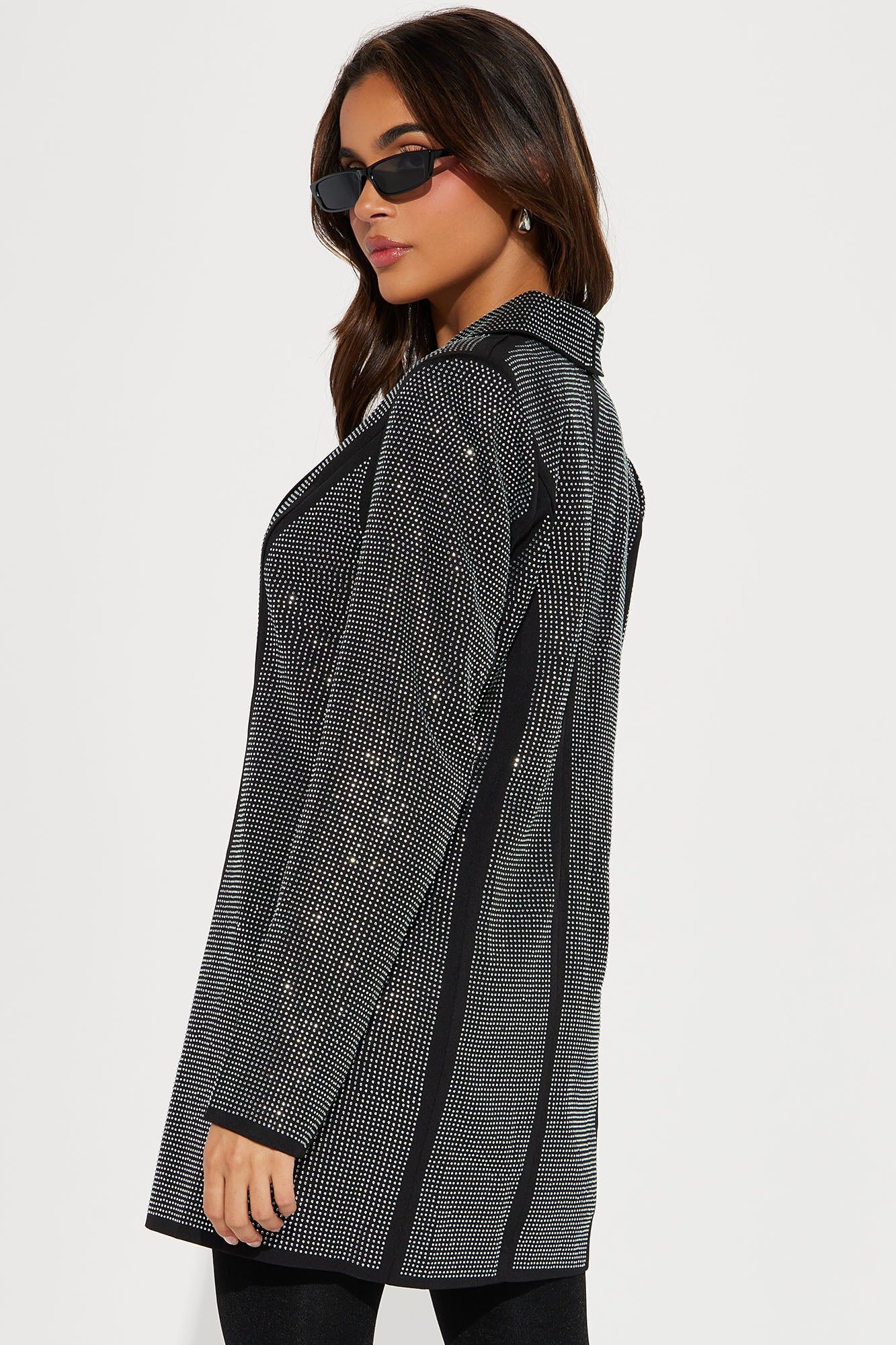 Gia Rhinestone Blazer - Black sold by Fashion Nova product image thumbnail 3