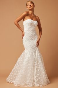 Carmen Floral Maxi Gown - White sold by Fashion Nova
