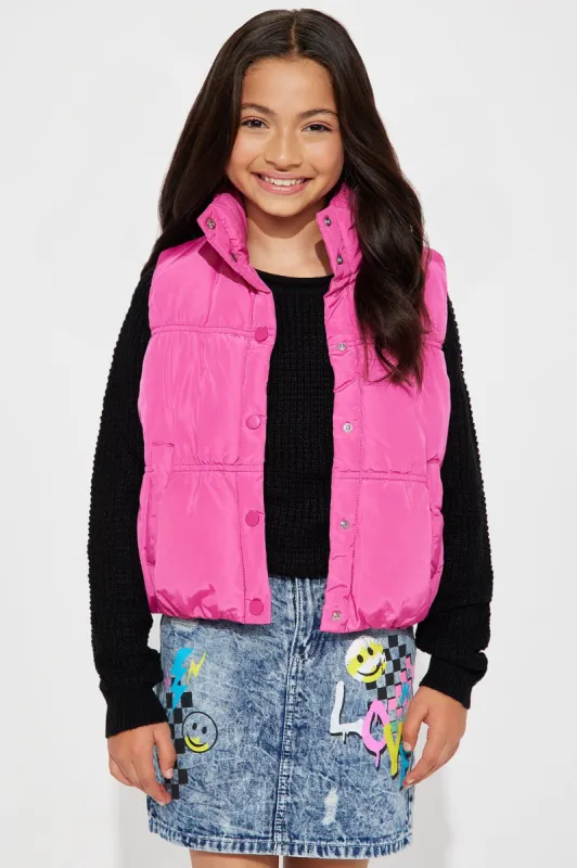 Mini Stella Puffer Vest - Pink sold by Fashion Nova