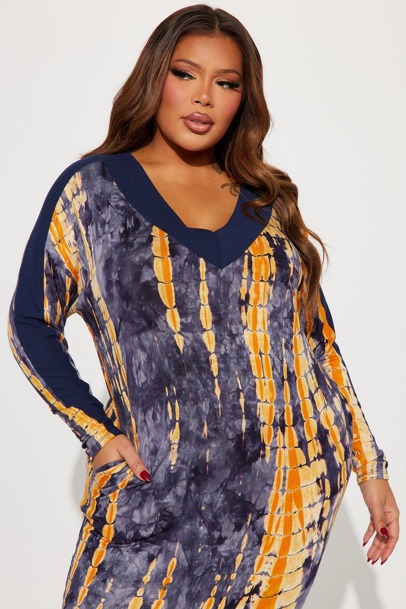 Abigail Tie Dye Maxi Dress - Navy sold by Fashion Nova product image thumbnail 5