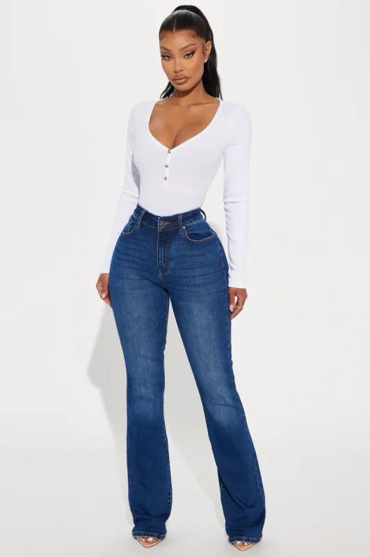 Devyn Stretch Bootcut Jeans - Dark Wash sold by Fashion Nova