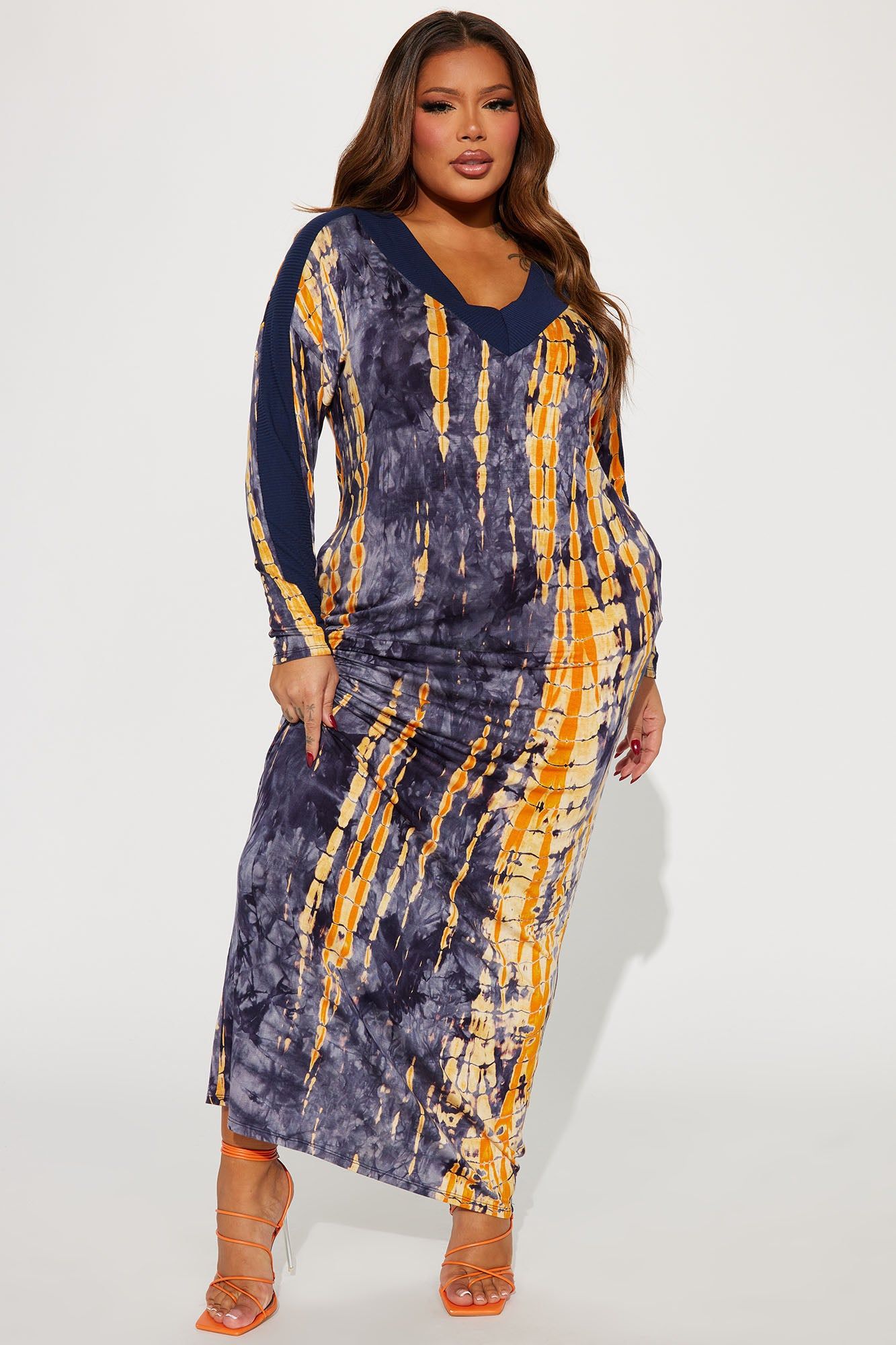Abigail Tie Dye Maxi Dress - Navy sold by Fashion Nova product image thumbnail 4