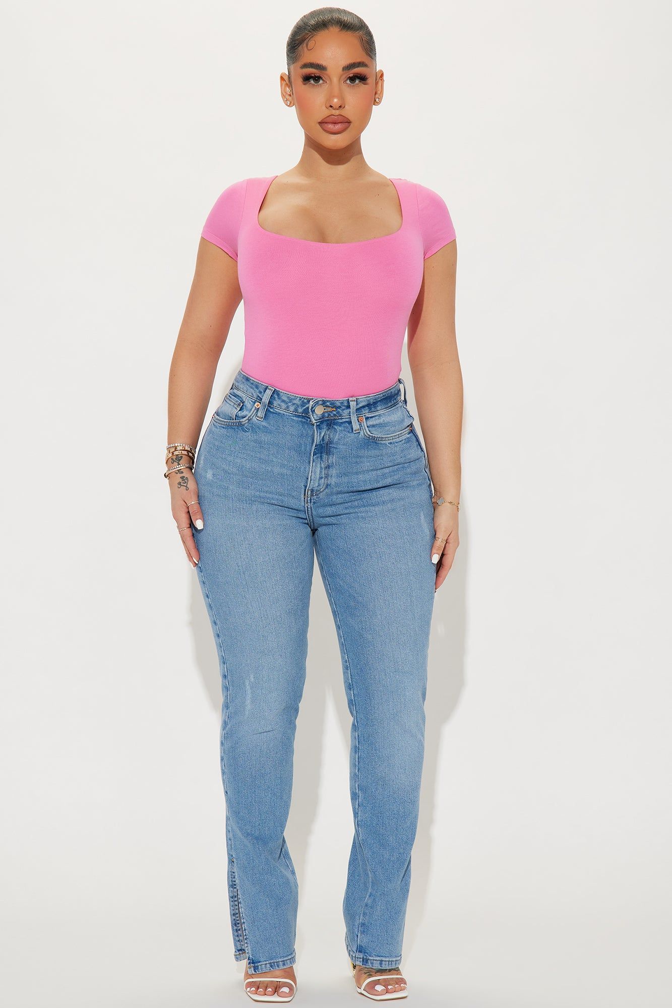 Devyn Double Layered Bodysuit - Pink sold by Fashion Nova product image thumbnail 2