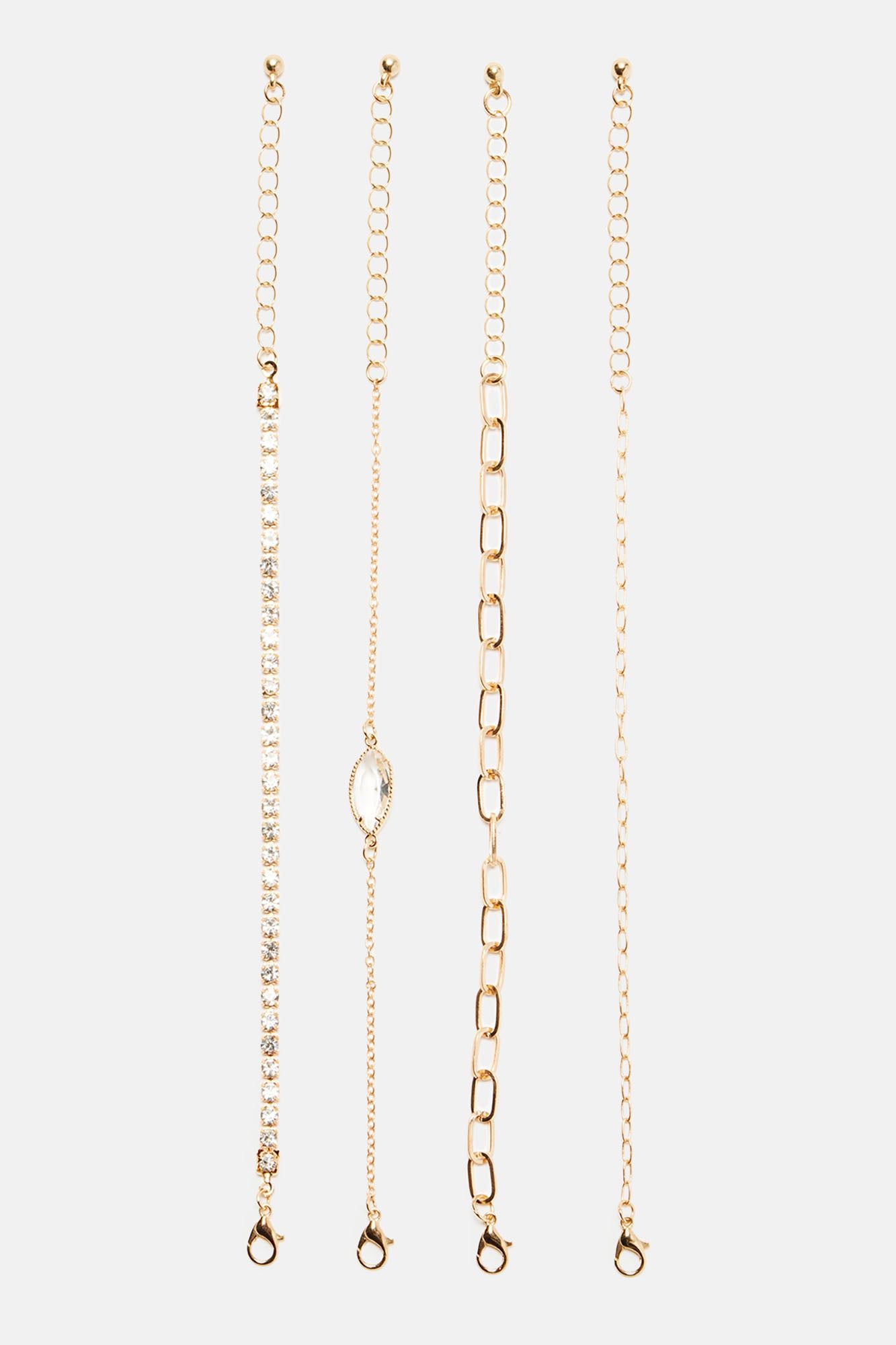 Chloe Embellished 4 Piece Bracelet Set - Gold sold by Fashion Nova product image thumbnail 2