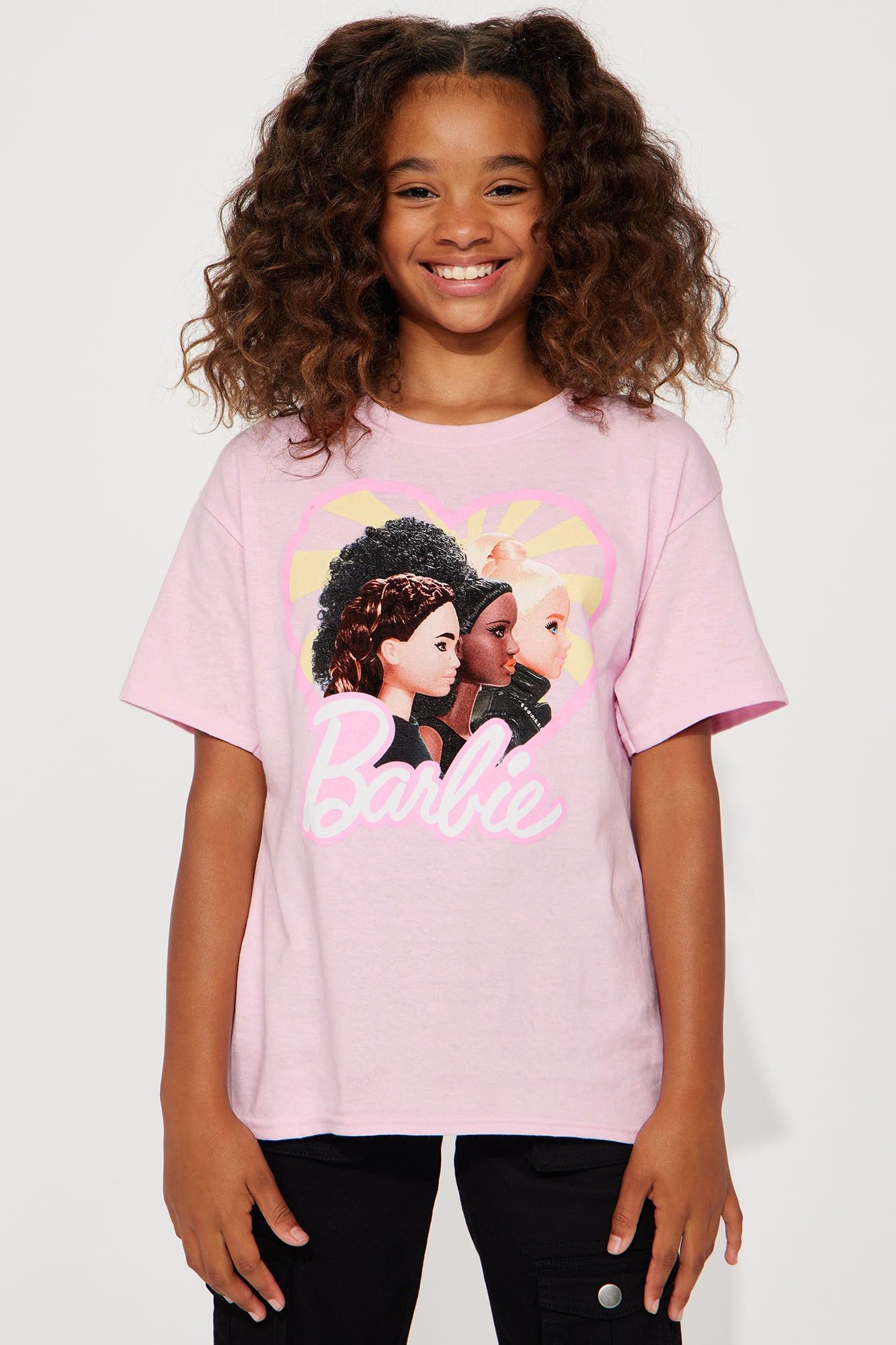 Mini Barbie Love My Squad Short Sleeve Tee - Pink sold by Fashion Nova