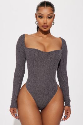 Call You Back Bodysuit - Charcoal sold by Fashion Nova