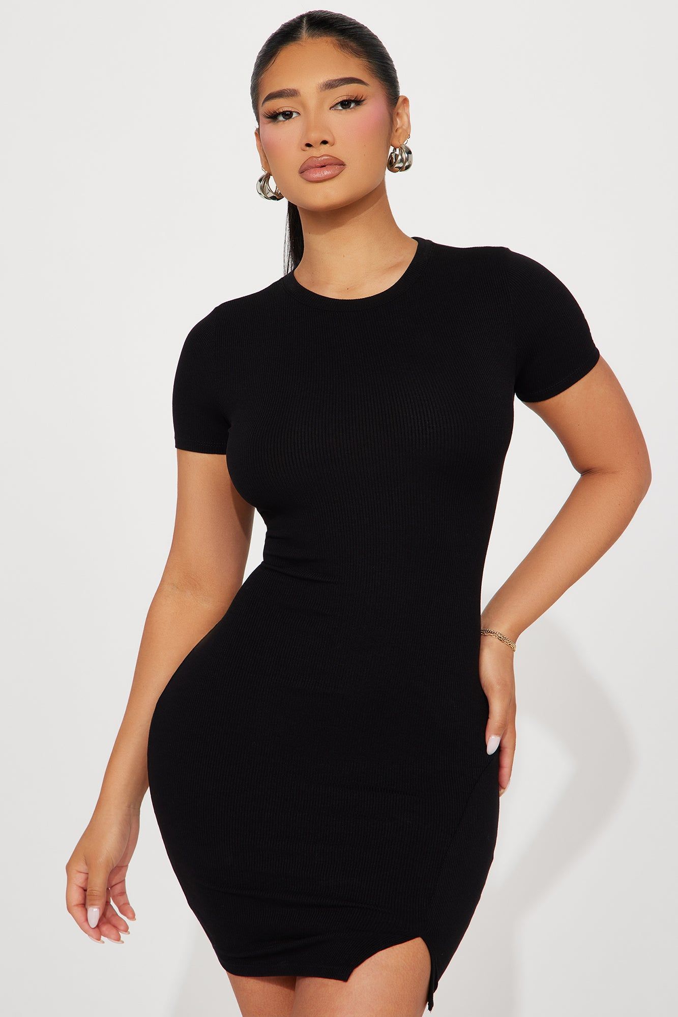 On My List Ribbed Mini Dress - Black sold by Fashion Nova product image thumbnail 2
