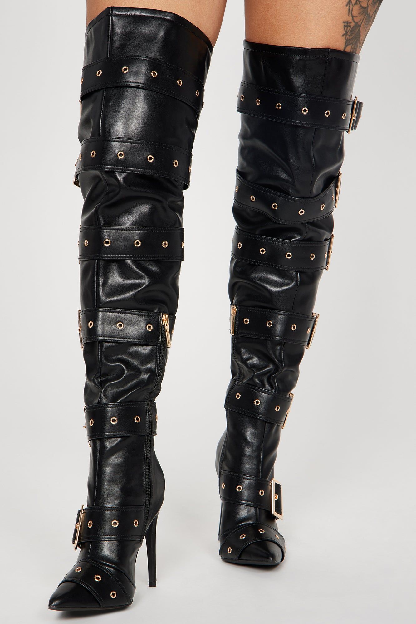 She's A Baddie Over The Knee Heeled Boots - Black sold by Fashion Nova product image thumbnail 2
