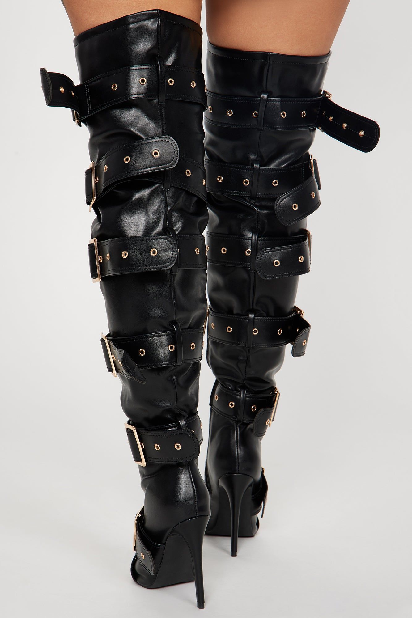 She's A Baddie Over The Knee Heeled Boots - Black sold by Fashion Nova product image thumbnail 4