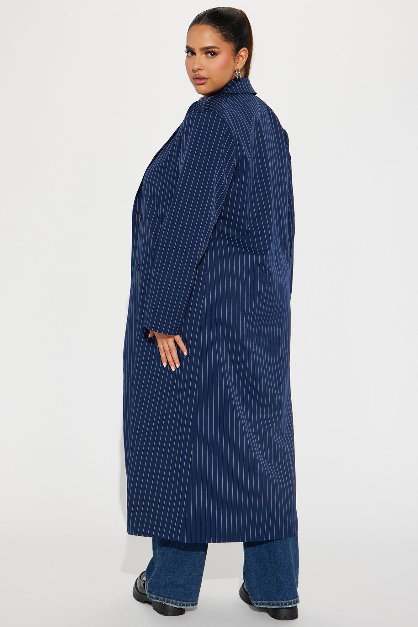 All The Business Blazer Long - Navy/combo sold by Fashion Nova product image thumbnail 4